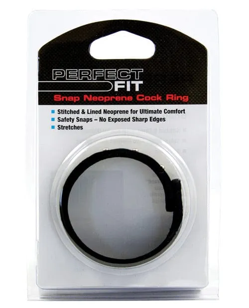 Male Sex Toys Perfect Fit Brand Perfect Fit Neoprene Snap Cock Ring Black