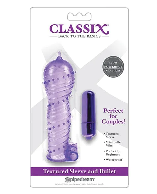 Male Sex Toys Pipedream Products Classix Textured Sleeve Bullet