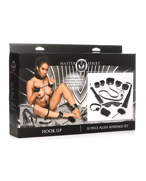 Master Series Couples Master Series Hook Up 10 piece Plush Bondage Set Black Master Series Couples Master Series Hook Up 10 piece Plush Bondage Set Black