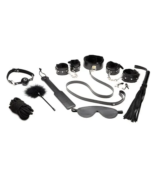 Master Series Couples Master Series Hook Up 10 piece Plush Bondage Set Black