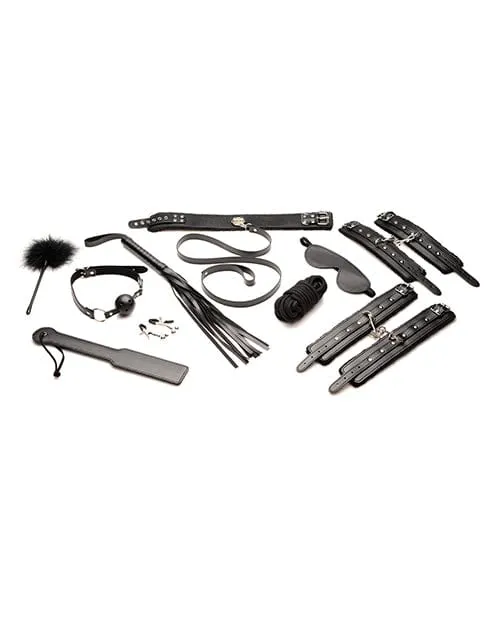 Master Series Couples Master Series Hook Up 10 piece Plush Bondage Set Black