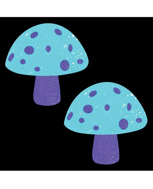 Neva Nude Black Light Glitter Shroom Pasties Pink white One Size Fits Most Neva Nude Vibrators