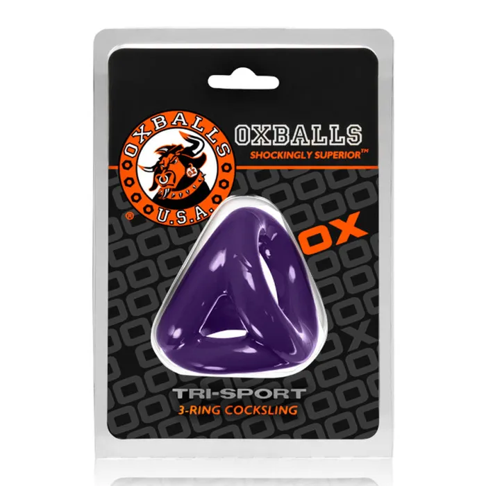 Oxballs Male Sex Toys Tri Sport 3 Ring Sling Atomic Jock Eggplant Oxballs Male Sex Toys Tri Sport 3 Ring Sling Atomic Jock Eggplant