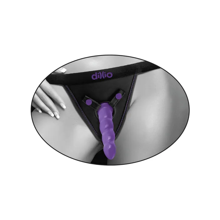 Pipedream Female Sex Toys Dillio Purple Perfect Fit Harness