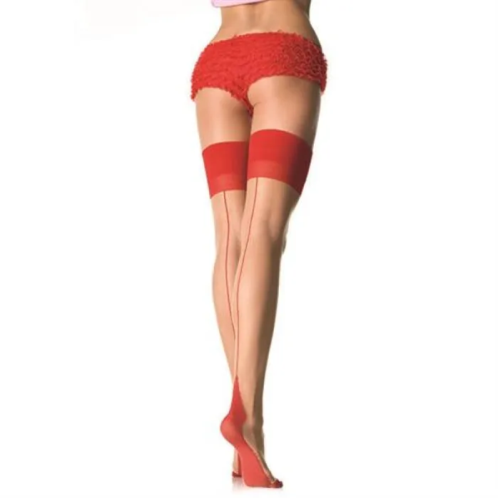 Sheer 2 Tone Stockings One Size Nude Red Leg Avenue Vibrators