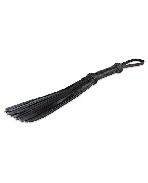 Sultra Leather Sultra 16 Lambskin Twill Weave Grip Flogger Black Anal