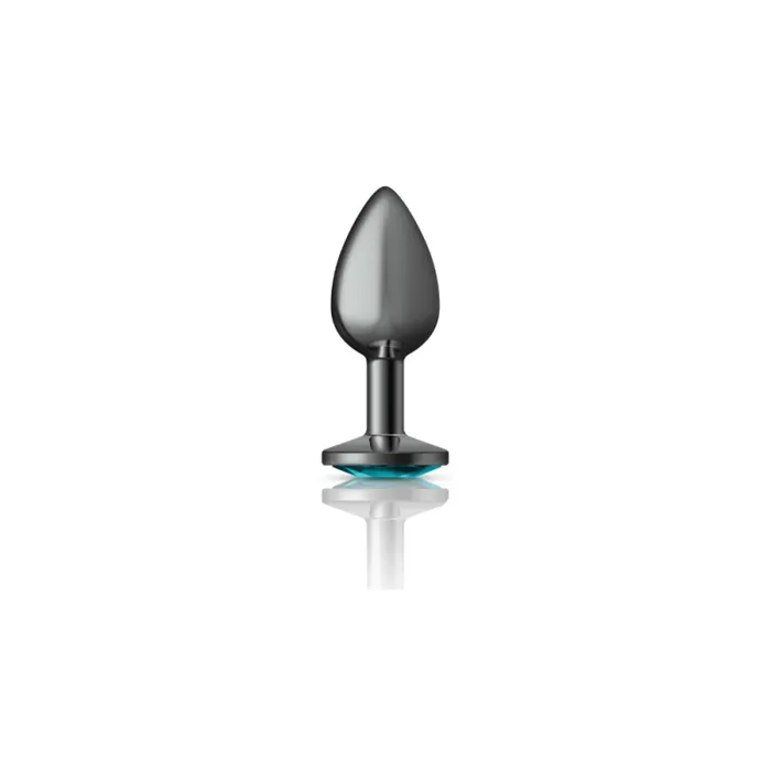 Viben Anal Cheeky Charms Gunmetal Metal Butt Plug Round Teal Small Viben Anal Cheeky Charms Gunmetal Metal Butt Plug Round Teal Small