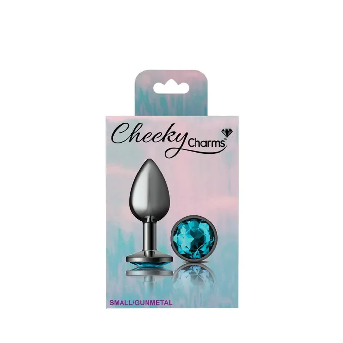 Viben Anal Cheeky Charms Gunmetal Metal Butt Plug Round Teal Small Viben Anal Cheeky Charms Gunmetal Metal Butt Plug Round Teal Small