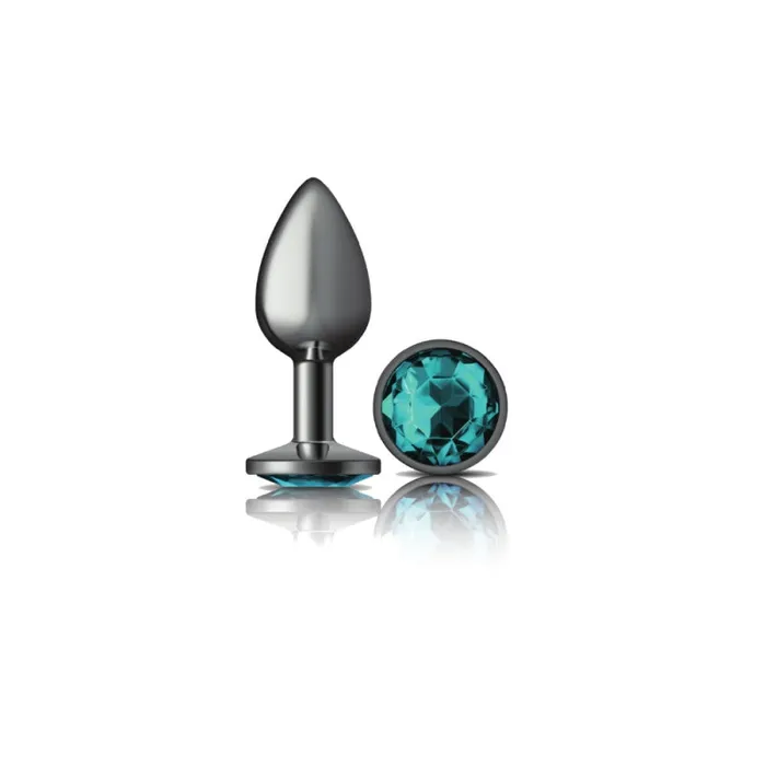Viben Anal Cheeky Charms Gunmetal Metal Butt Plug Round Teal Small Viben Anal Cheeky Charms Gunmetal Metal Butt Plug Round Teal Small