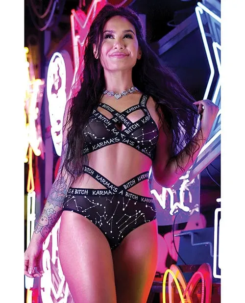 Vibes Karmas A Bitch Bralette Cutout Panty Fantasy Lingerie Vibrators