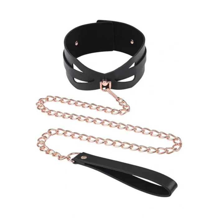 Vibrators Brat Collar and Leash Black Rose Gold Sportsheets Vibrators Brat Collar and Leash Black Rose Gold Sportsheets