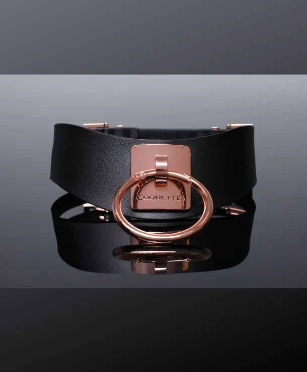 Vibrators Coquette International Inc Fiery Elegance Vegan Collar in Black Rose Gold Vibrators Coquette International Inc Fiery Elegance Vegan Collar in Black Rose Gold