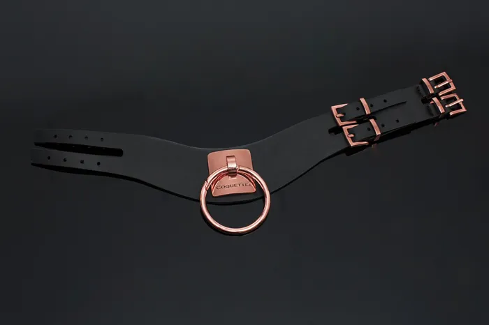 Vibrators Coquette International Inc Fiery Elegance Vegan Collar in Black Rose Gold