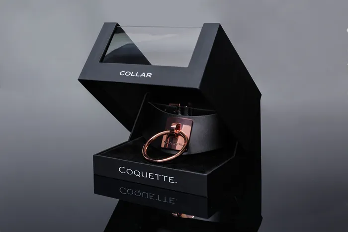 Vibrators Coquette International Inc Fiery Elegance Vegan Collar in Black Rose Gold