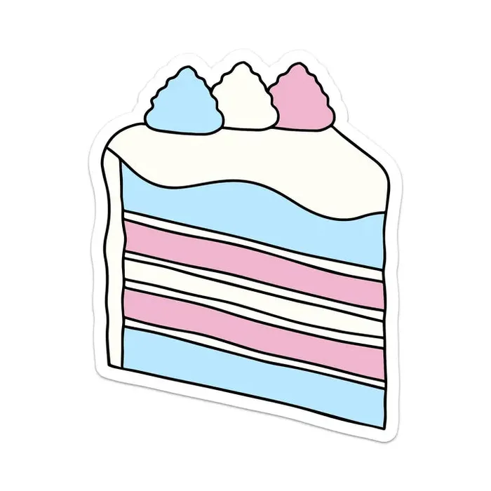 Vibrators Mouthy Broad Trans Pride Cake Sticker