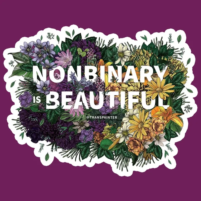 Vibrators Transpainter Nonbinary is Beautiful Floral Sticker by Transpainter Vibrators Transpainter Nonbinary is Beautiful Floral Sticker by Transpainter