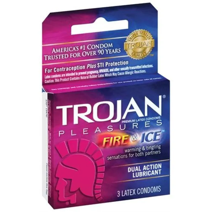 Vibrators Trojan Fire and Ice Dual Action Lubricated Condoms 3 Pack Trojan Condoms Vibrators Trojan Fire and Ice Dual Action Lubricated Condoms 3 Pack Trojan Condoms