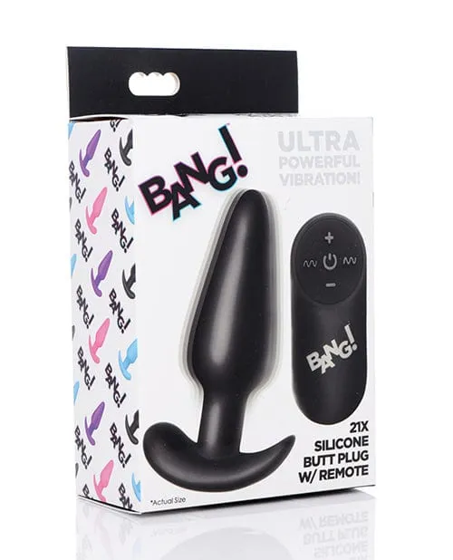 XR Brands Bang 21x Vibrating Silicone Butt Plug With remote Male Sex Toys
