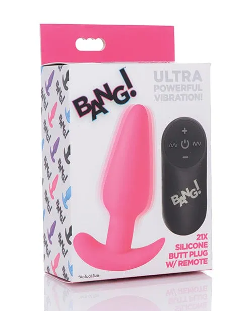 XR Brands Bang 21x Vibrating Silicone Butt Plug With remote Male Sex Toys