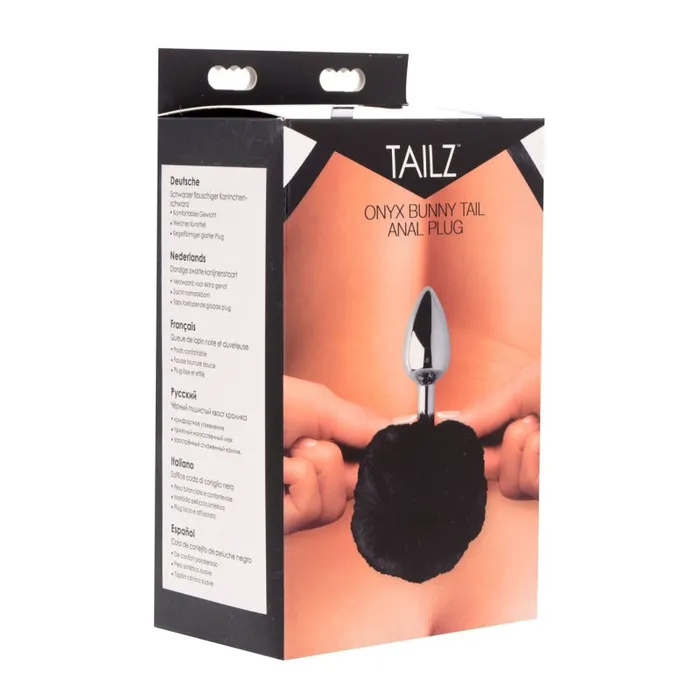 XR Brands Tailz Male Sex Toys Onyx Bunny Tail Anal Plug XR Brands Tailz Male Sex Toys Onyx Bunny Tail Anal Plug