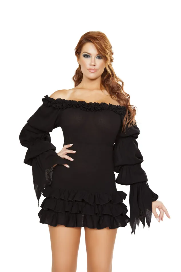 4770 Ruffled Pirate Dress with Sleeves Multi Layered Skirt Roma Costume Male Sex Toys