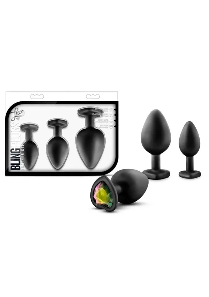 Anal Luxe Luxe Bling Butt Plugs Silicone Training Kit with Rainbow Gems 3 Size Kit Anal Luxe Luxe Bling Butt Plugs Silicone Training Kit with Rainbow Gems 3 Size Kit