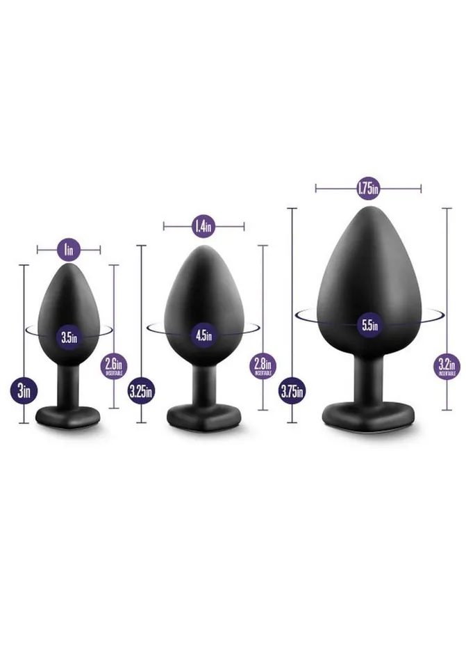 Anal Luxe Luxe Bling Butt Plugs Silicone Training Kit with Rainbow Gems 3 Size Kit Anal Luxe Luxe Bling Butt Plugs Silicone Training Kit with Rainbow Gems 3 Size Kit
