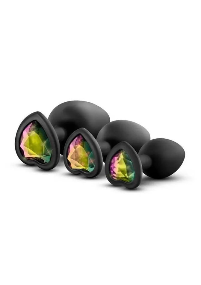 Anal Luxe Luxe Bling Butt Plugs Silicone Training Kit with Rainbow Gems 3 Size Kit Anal Luxe Luxe Bling Butt Plugs Silicone Training Kit with Rainbow Gems 3 Size Kit