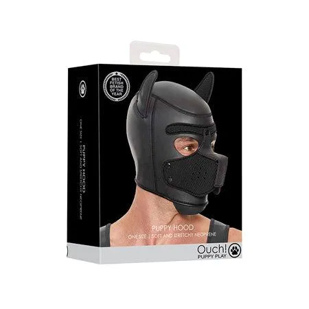 Anal Shots America LLC Ouch Puppy Play Neoprene Puppy Hood Black
