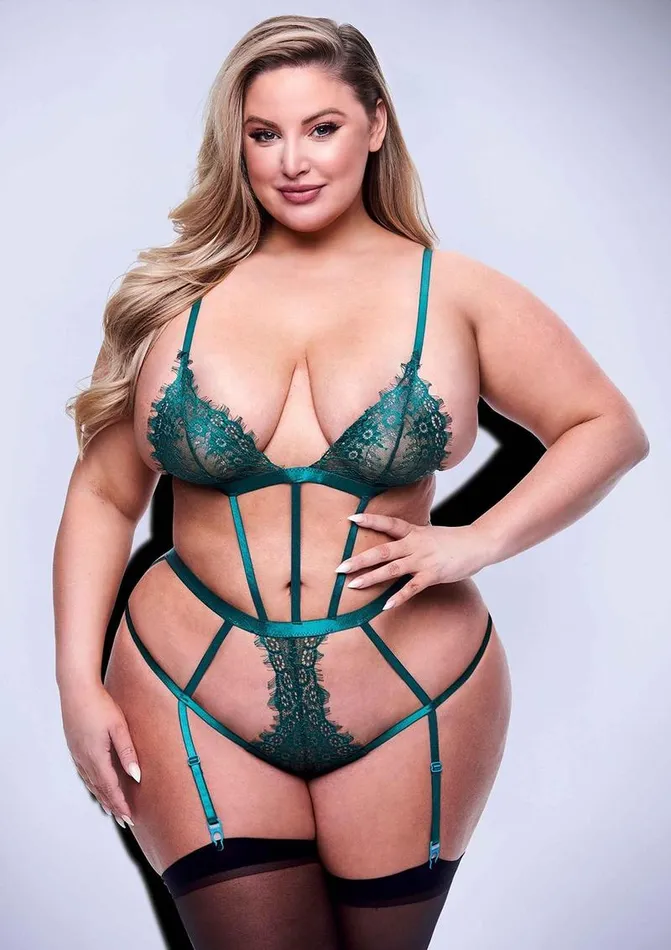 Baci Lingerie Sexy Strappy Lace Teddy with Garters Female Sex Toys