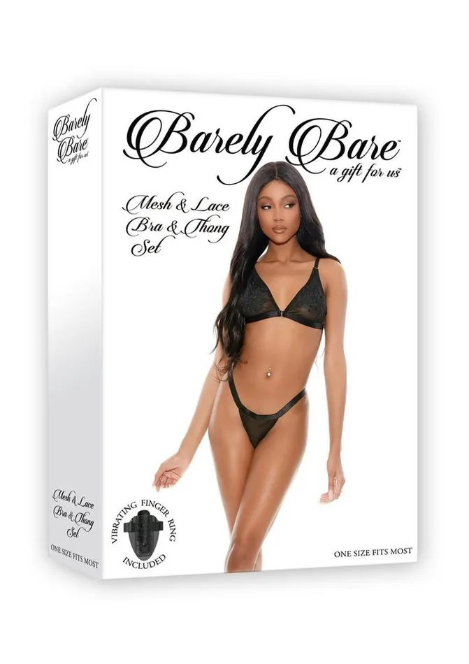 Barely Bare Teddies And Bodies Barely Bare Mesh and Lace Bra and Thong