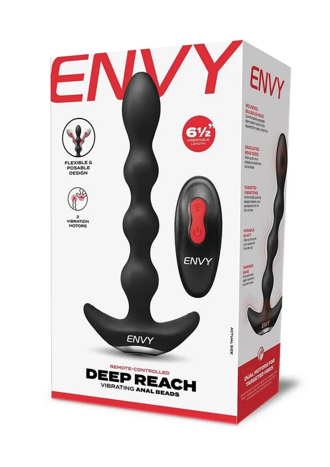 Envy Toys Deep Reach Remote Controlled Rechargeable Silicone Vibrating Anal Beads Envy Toys Anal