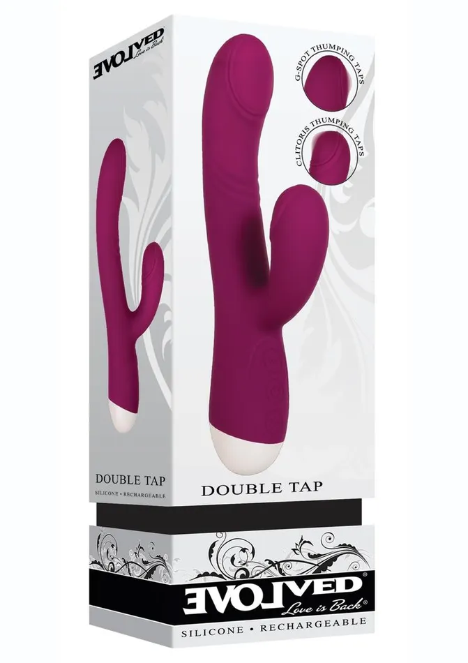 Evolved Female Sex Toys Double Tap Silicone Rechargeable GSpot Vibrator