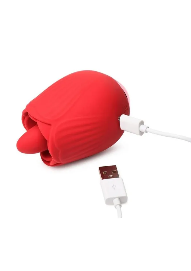 Female Sex Toys Bloomgasm Inmi Bloomgasm French Rose Silicone Rechargeable Licking and Vibrating Clitoral Stimulator