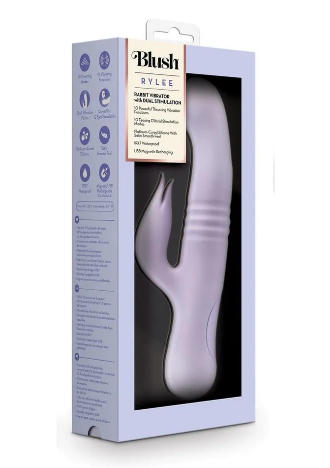 Female Sex Toys Blush Blush Rylee Rechargeable Silicone Rabbit Vibrator
