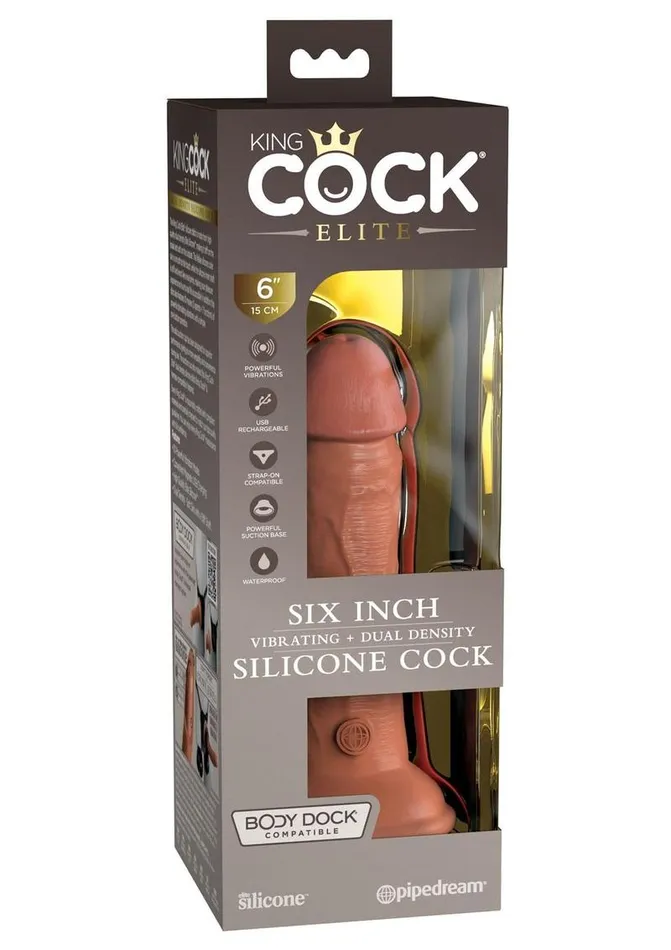 Female Sex Toys King Cock King Cock Elite Dual Density Vibrating Rechargeable Silicone Dildo