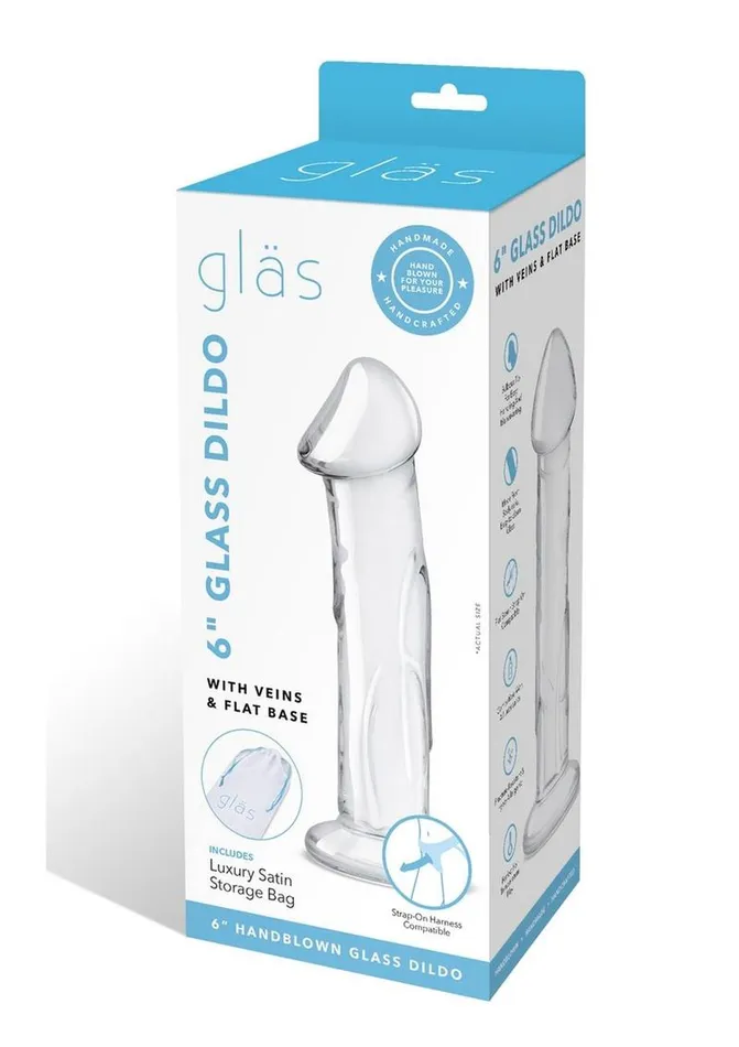 Glas Dildo Glass with Veins and Flat Base Glas Dildos