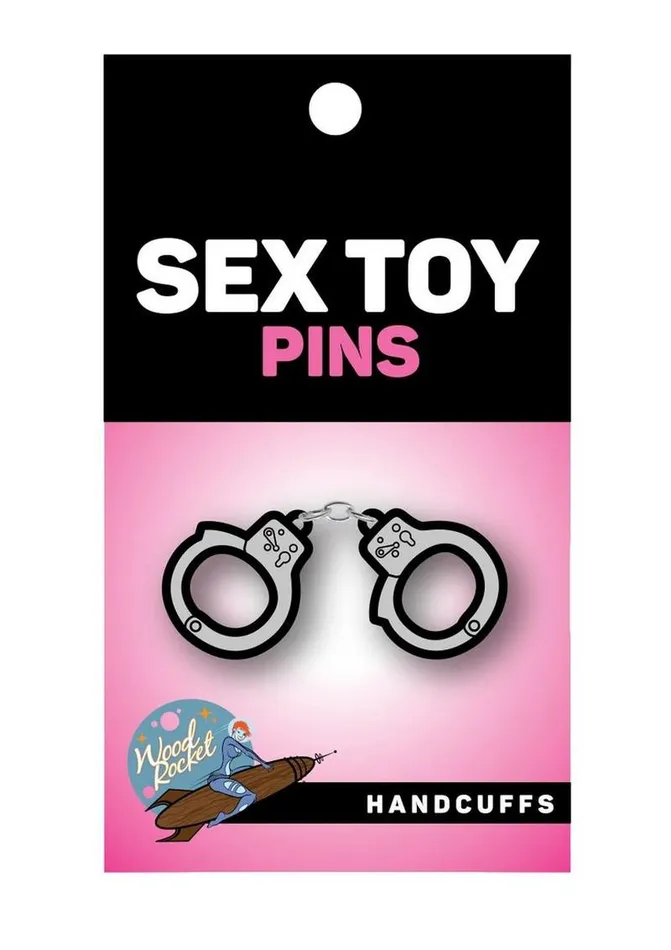 Handcuffs Enamel Pin WoodRocket Vibrators