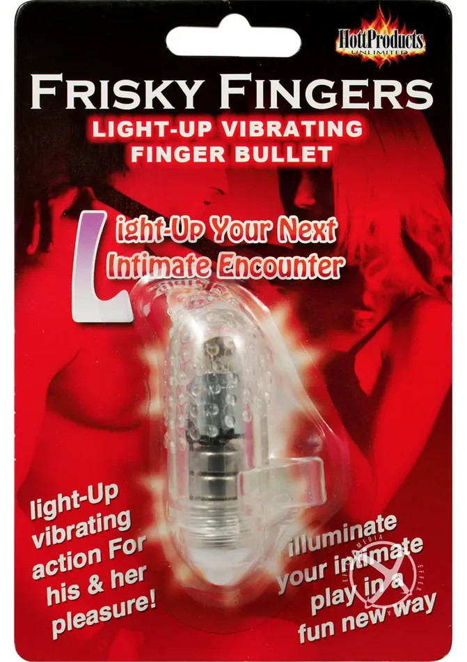 Hott Products Female Sex Toys Frisky Fingers Light Up Vibrating Finger Bullet