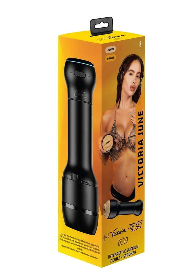 Kiiroo Male Sex Toys Powerblow and Feel Victoria June Stroker Kit Mouth