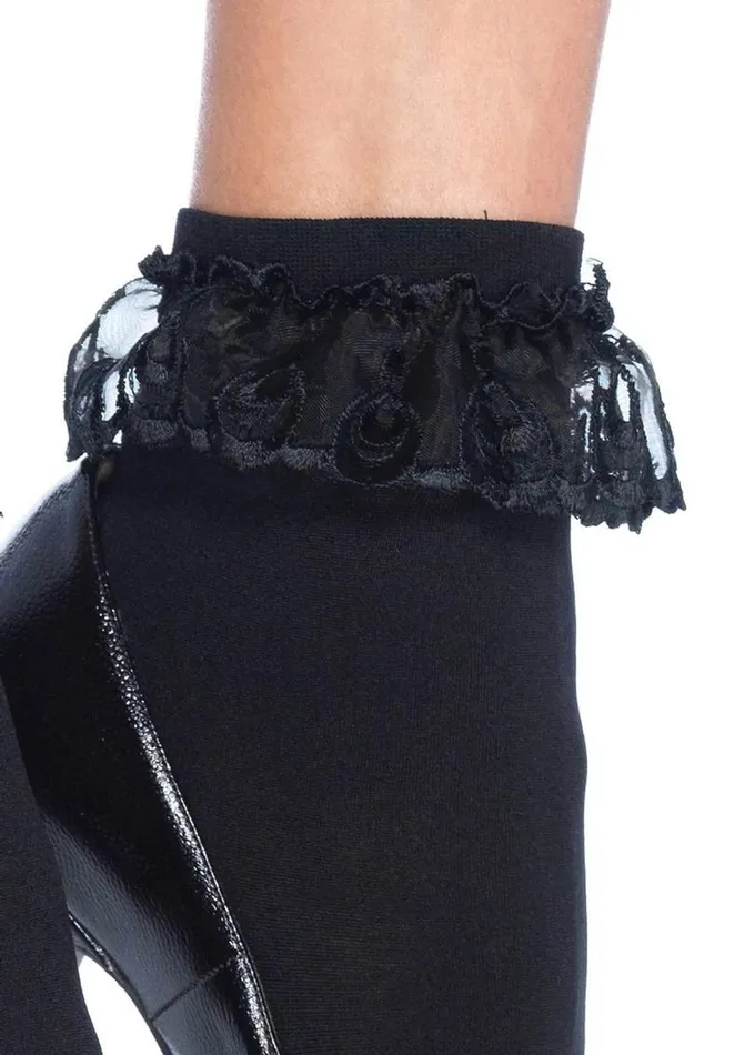 Leg Avenue Female Sex Toys Leg Avenue Anklet with Lace Ruffle
