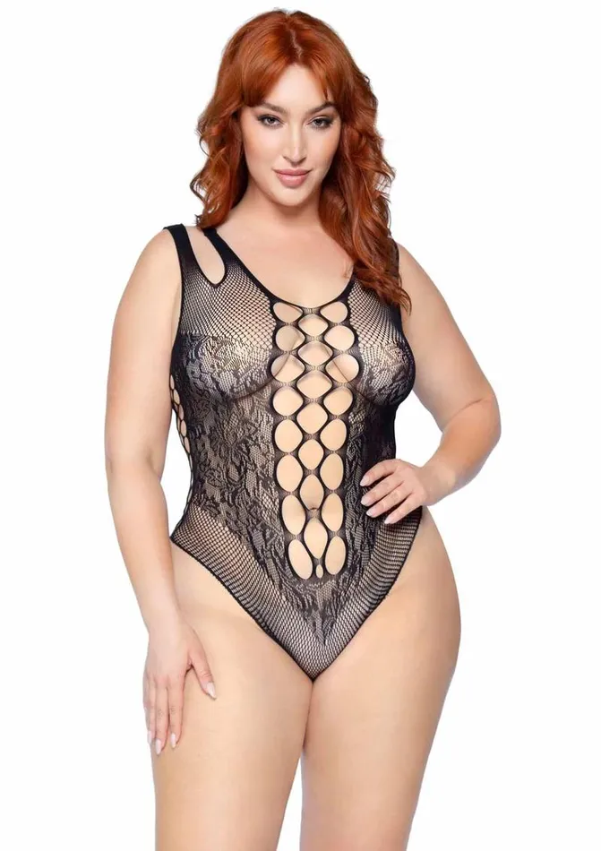 Leg Avenue Teddies And Bodies Leg Avenue Seamless Net Lace Bodysuit with Dual Shoulder Straps and Cheeky Cut Bottom Leg Avenue Teddies And Bodies Leg Avenue Seamless Net Lace Bodysuit with Dual Shoulder Straps and Cheeky Cut Bottom