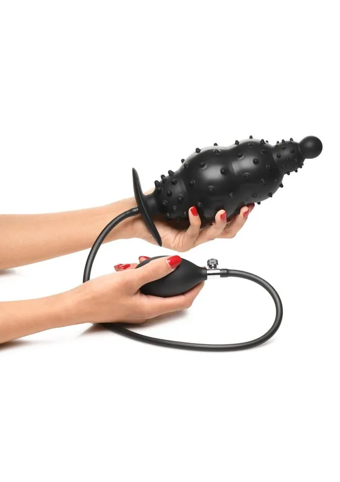 Male Sex Toys Master Series Ass Puffer Nubbed Inflatable Silicone Anal Plug Master Series
