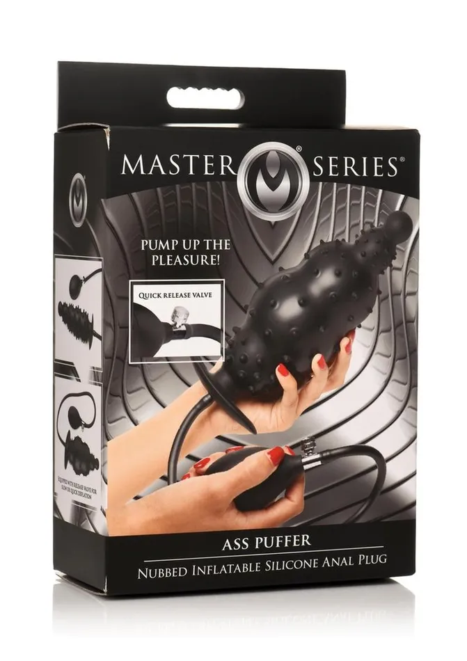 Male Sex Toys Master Series Ass Puffer Nubbed Inflatable Silicone Anal Plug Master Series