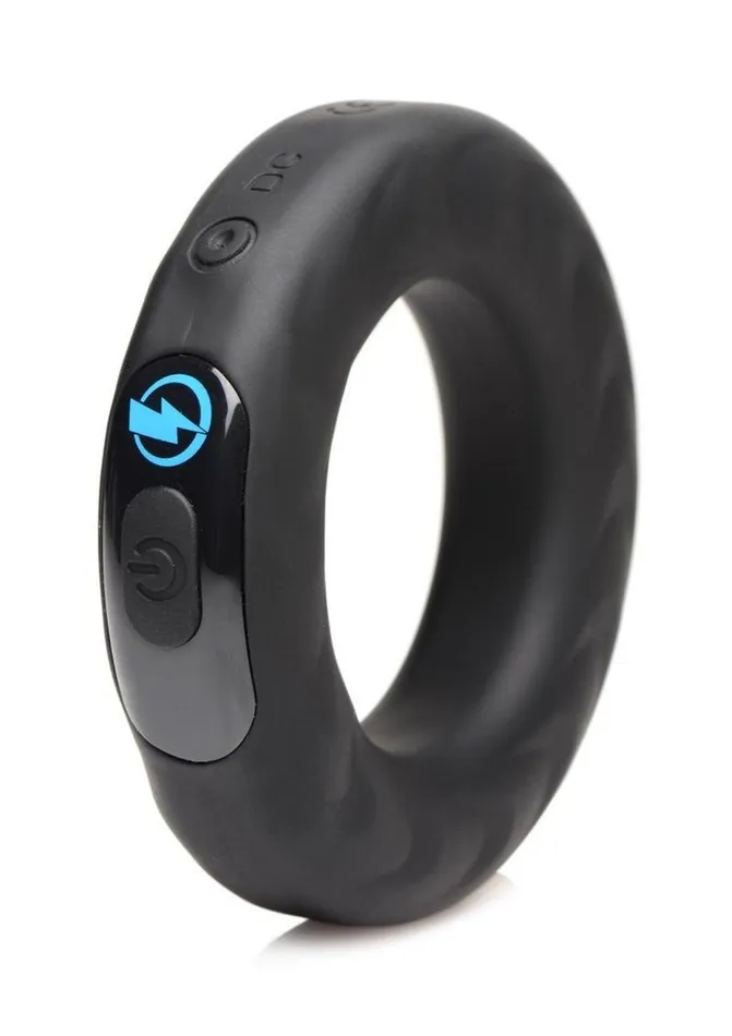 Male Sex Toys Zeus Electrosex Zeus Vibrating and EStim Rechargeable Silicone Cock Ring with Remote Control