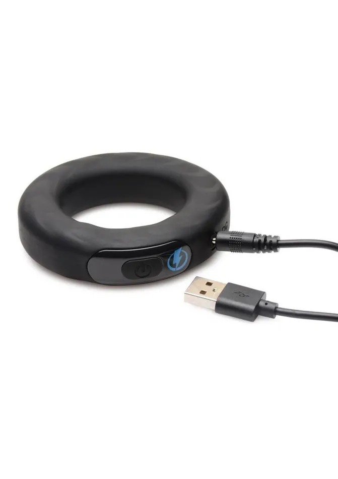 Male Sex Toys Zeus Electrosex Zeus Vibrating and EStim Rechargeable Silicone Cock Ring with Remote Control