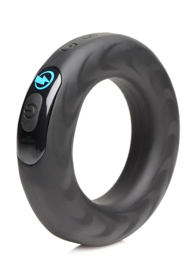 Male Sex Toys Zeus Electrosex Zeus Vibrating and EStim Rechargeable Silicone Cock Ring with Remote Control