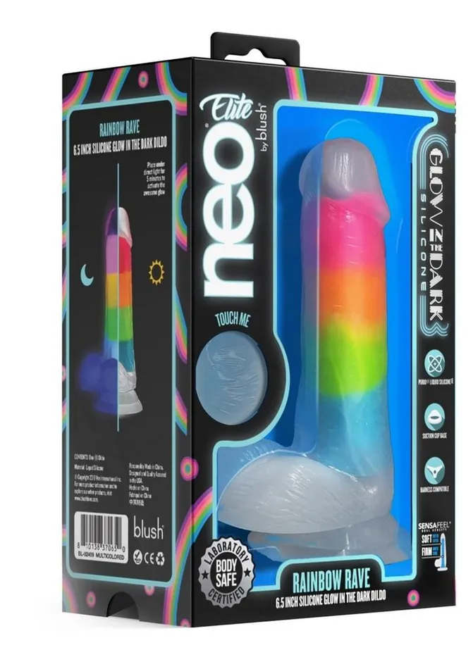 Neo Elite Female Sex Toys Neo Elite Glow In The Dark Silicone Rainbow Rave Dildo Neo Elite Female Sex Toys Neo Elite Glow In The Dark Silicone Rainbow Rave Dildo