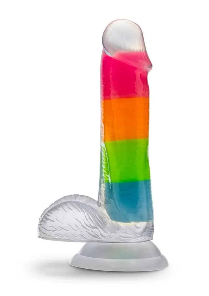 Neo Elite Female Sex Toys Neo Elite Glow In The Dark Silicone Rainbow Rave Dildo