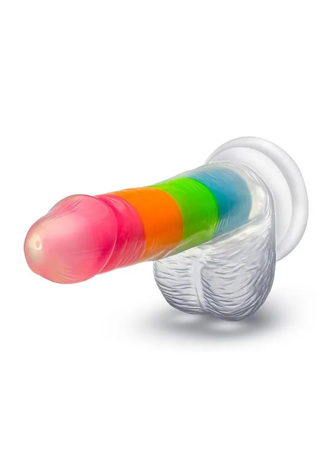 Neo Elite Female Sex Toys Neo Elite Glow In The Dark Silicone Rainbow Rave Dildo